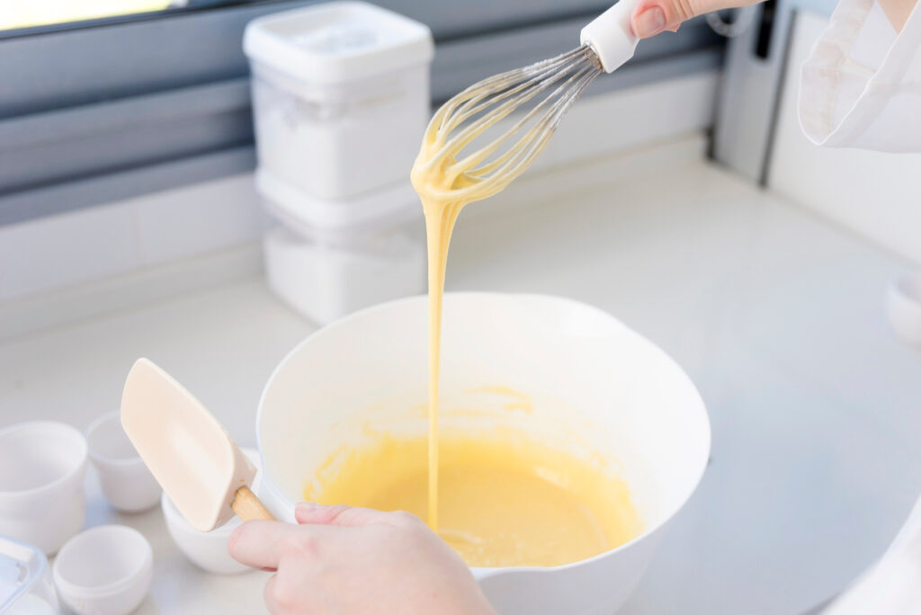 Préparation de crème pâtissière