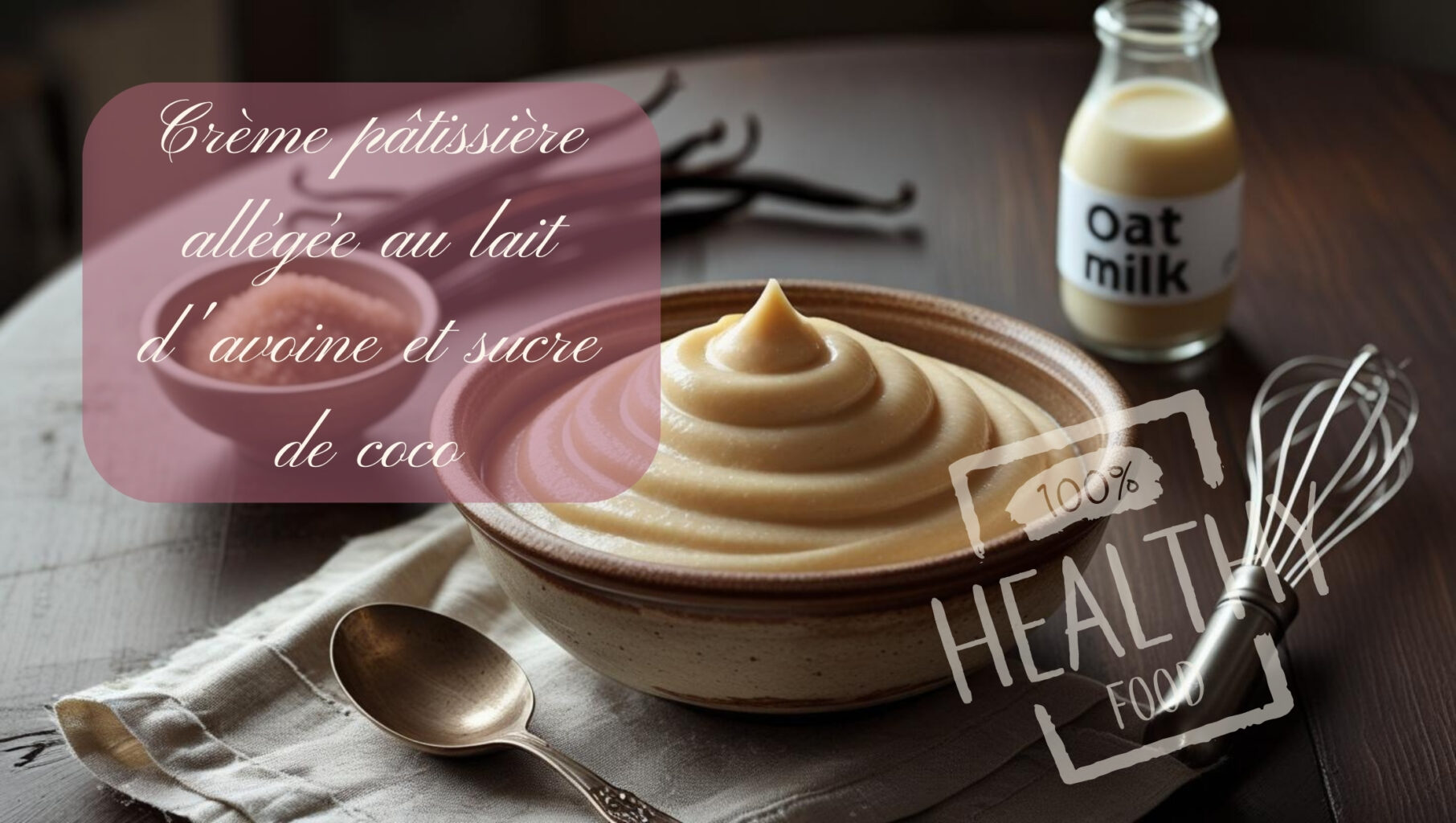 Crème pâtissière allégée au lait d'avoine et sucre de coco